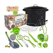 Canning Pot with Rack and full Set + ½ Pint ladle Measuring Cups - Supplies