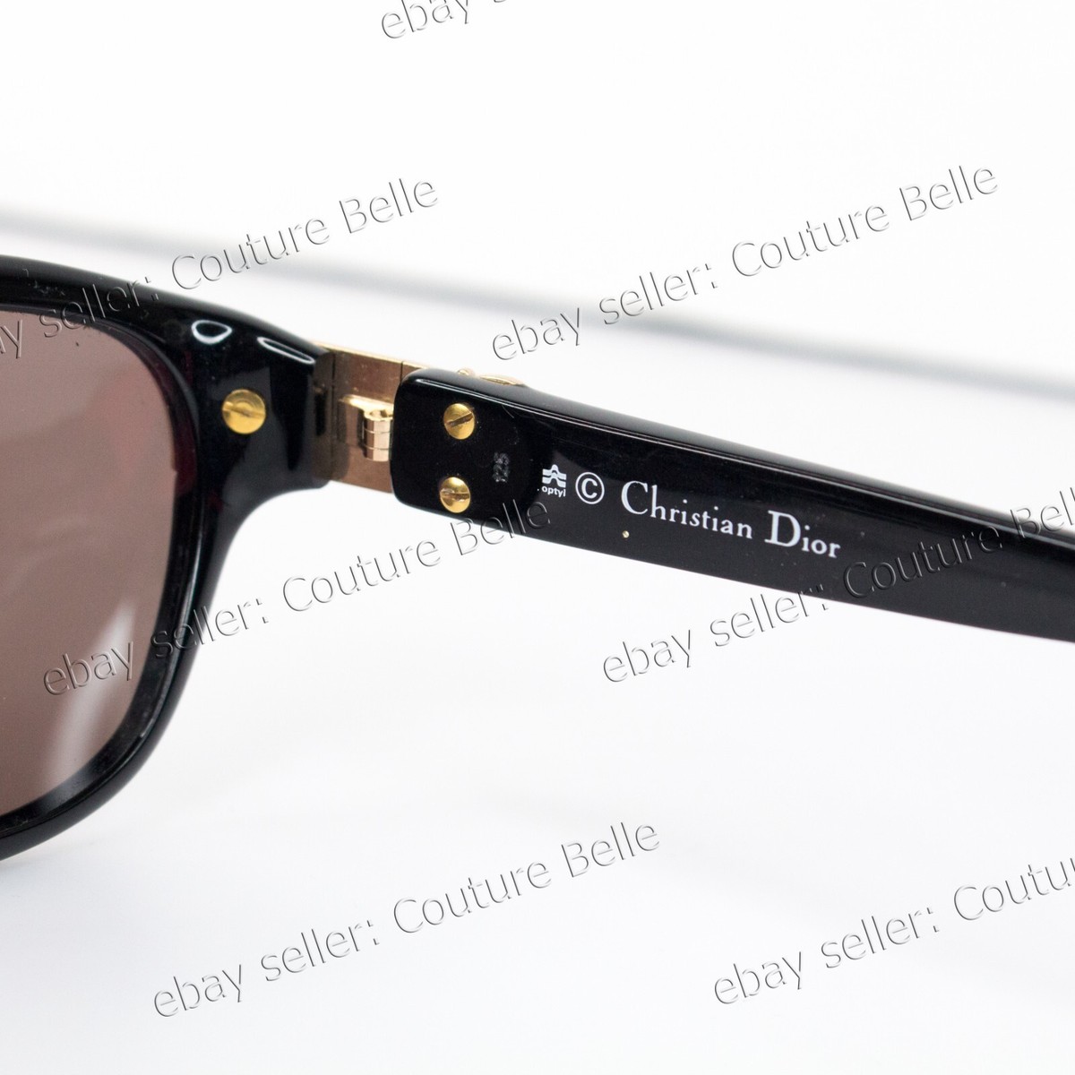 Vintage Christian Dior CD Logo Black Frame Sunglasses 2906 Eyewear