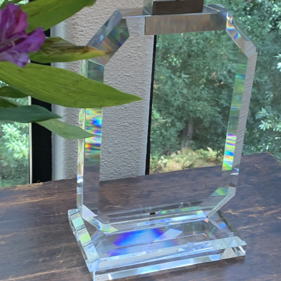 Стеклянная настольная лампа Ralph Lauren восьмиугольная поло граненый хрустальный блок в стиле ар-деко - Изображение 4 из 4