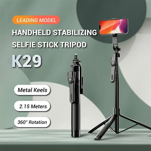 360° Selfie Stick Tripod Remote Bluetooth Stand Phone Desktop Stand Desk Holder - Picture 4 of 10