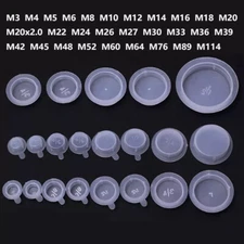 M3 to M114 Round Plastic Clear Blanking End Caps Pipe Fitting Inserts Plug Bungs