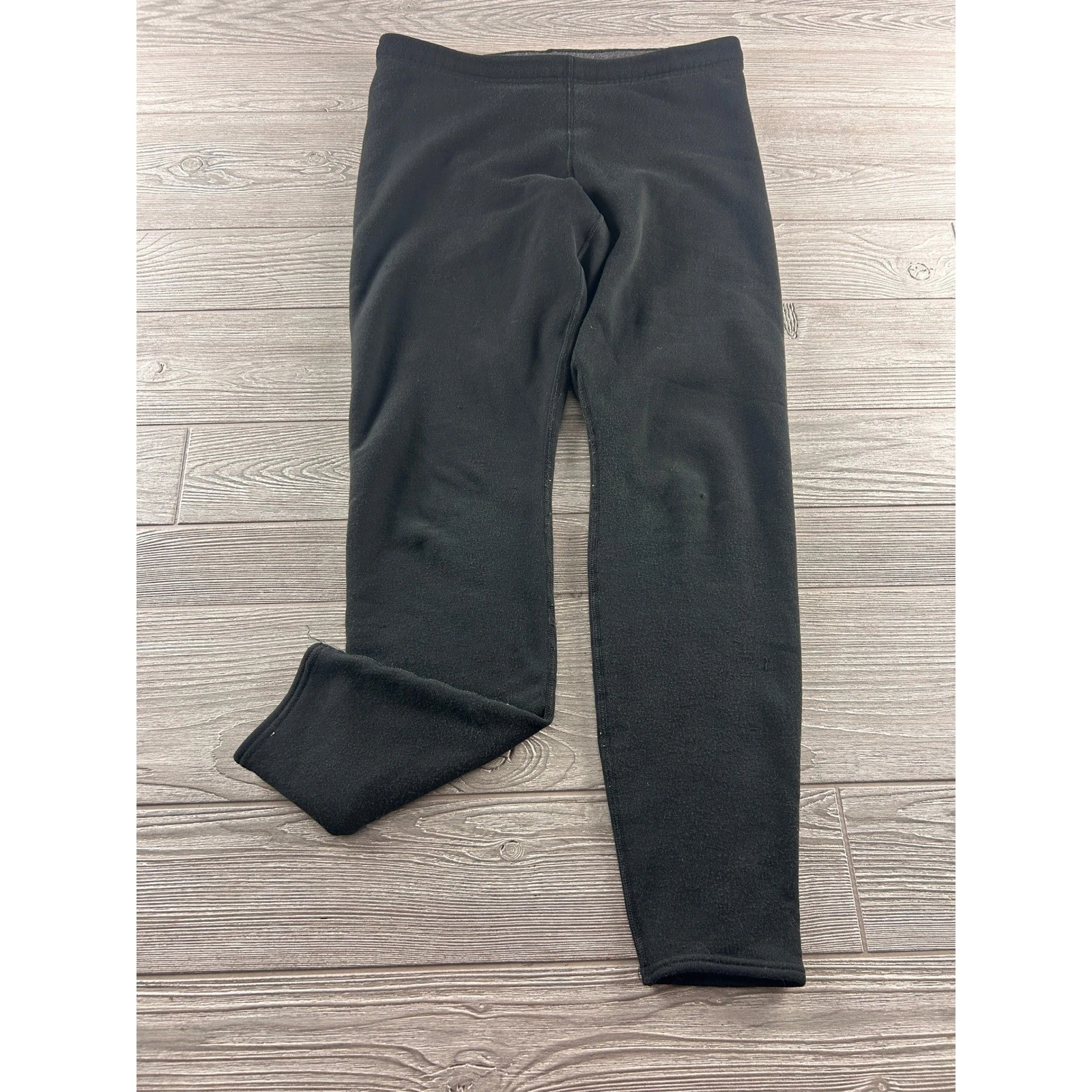 Patagonia Mens Black Fleece Pants Midweight Base Layer Leggings Size M Pinhole