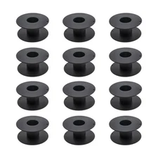 12PCS 69mm Black One Piece Plastic Empty Spools Bobbin Wrap Small Rubber Spoo...