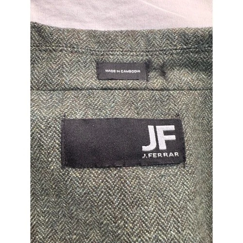 JF J Ferrar Mens Green Herringbone Wool Blend Topcoat Overcoat XXL NEW image 4