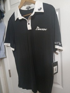 Bnwt New Extracurricular LIV League Smash Golf Club Polo Black Shirt Medium M