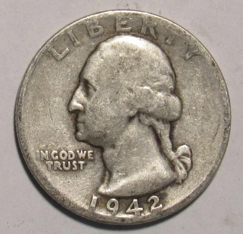 1942 P Washington Quarter, circulated