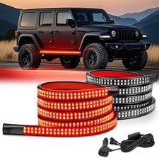 2pcs 70 Inch Emergency Strobe Light Strip 1125 Led Running Board Lights Red Fle