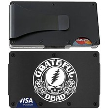 The Grateful Dead Titanium Carbon Fiber RFID Blocking Black Wallet Gift D7