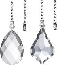 2PCS Ceiling Fan Pull Chains, Premium Fan Pull Chain with 20-Inches Extension Ch