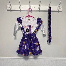 Baby Girl Baby Size 80 9-12 M Purple White My 1st Halloween Costume Set Stains