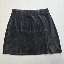 Vintage Arizona Jean Co Skirt Womens L Black Corduroy Mini Lined Cottagecore