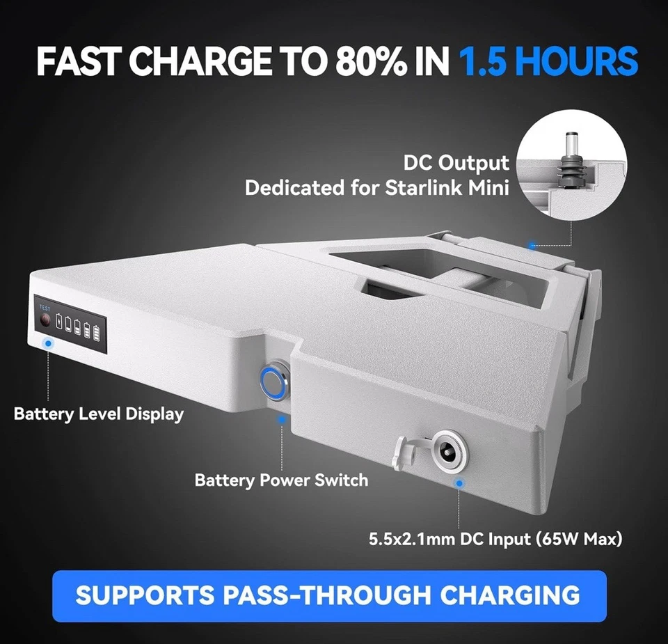 New Starlink Mini Battery Pack with Charger, 99Wh 27600mAh Capacity, Air Travel - Image 4 of 4