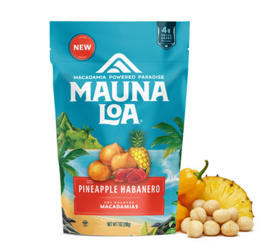 3 Bags - Mauna Loa Macadamia Stand Up Bag 7oz: Pineapple Habanero