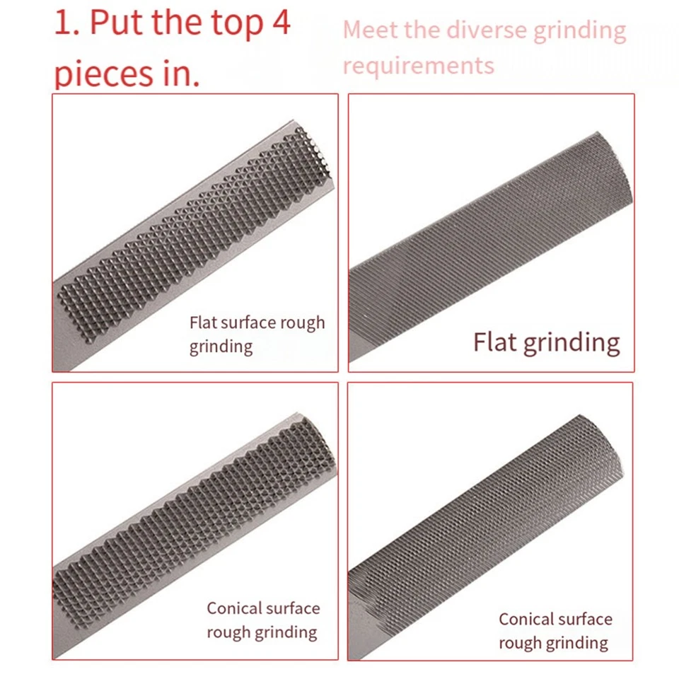 4 in 1 Carbon Steel Carpentry Woodworking Wood Carving Hand Tool Rasp File - Image 3 of 4