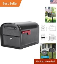 Pewter Locking Parcel Mailbox – Spacious Post-Mounted Design for Security