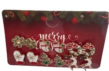 6 Pairs Christmas Earrings Snow Flake,snowmen, Wreath,Tree Mittens,deer