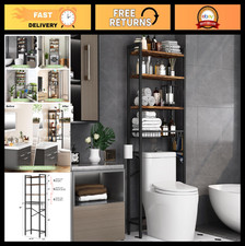 4-Tier Over-The-Toilet Storage Rack, Adjustable Bathroom Organizer Shelf, Space