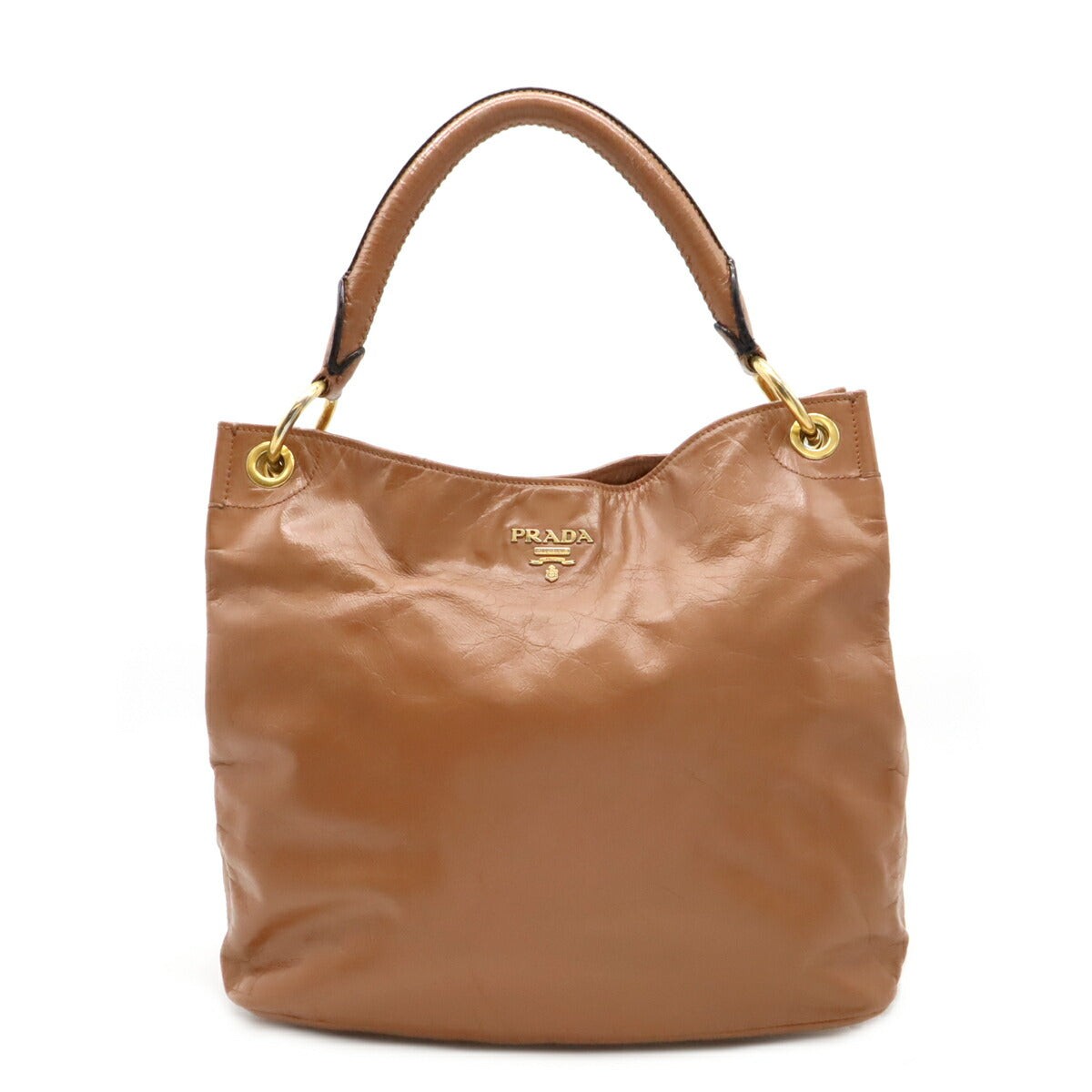 Prada Br4829 Brown Leather Shoulder Bag for Women One Size