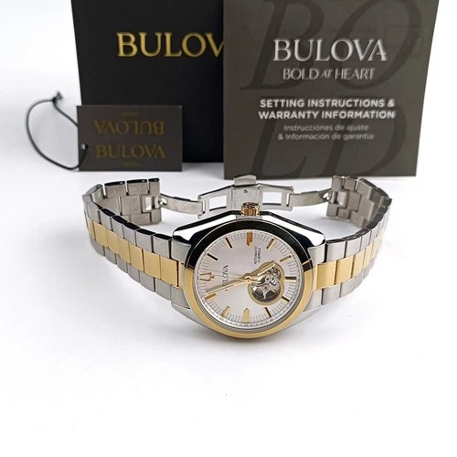 Men's Bulova Surveyor 98A284 Silver-Gold Dial Two-Tone Stainless Automatic Watch image 6
