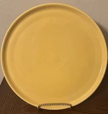 Homer Laughlin Fiesta Ware Yellow Round Serving Plate 12" Pizza Tray Baking