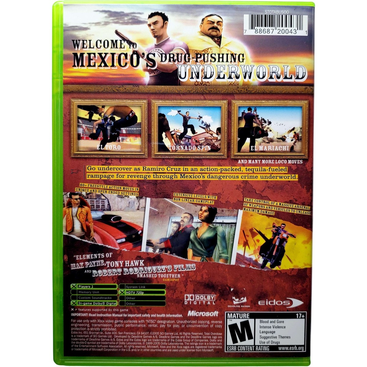 Xbox - xbox★TOTAL OVERDOSE A GUNSLINGER&#39;S TALE Total Overdose: A Gunslinger's Tale in Mexico (Xbox