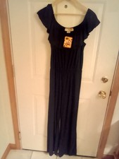 Hybrid Co black one piece jump suit Lg made in USA rayon spandex