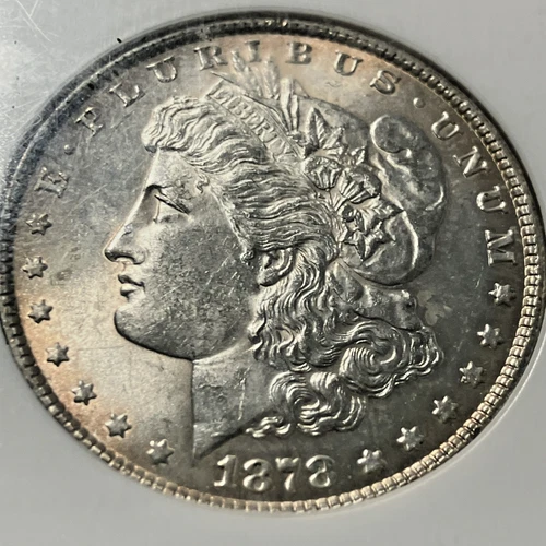 1878 (MS62) Morgan Silver Dollar $1 PCGS - 7 Tail Feather Reverse of '79  Toner