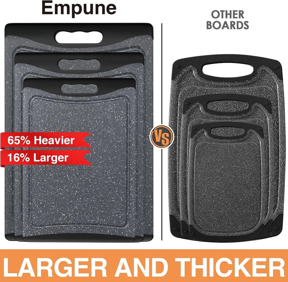 Tábuas de corte extragrandes, tábuas de corte de plástico para cozinha (conjunto de 3) - Imagem 2 de 4