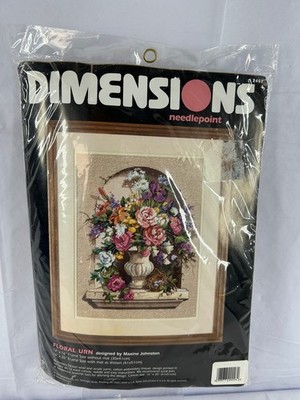 Dimensions FLORAL URN Needlepoint Kit #2457 Design Maxine Johnston 1997 New