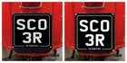 6 x 6 Inch Square Number Plate Classic Black Motorcycle Scooter reg show plates