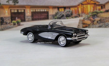 C1 1958 - 1962 Chevy Corvette Black Silver American Classic Car 164 Scale