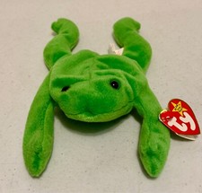 Retired TY Beanie Baby "Legs" the Frog Style #4020 with ERRORS Canadian tags