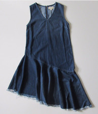 Anthropologie Cloth & Stone Denim Asymmetrical Raw Hem Chambray Dress~XS S-$148