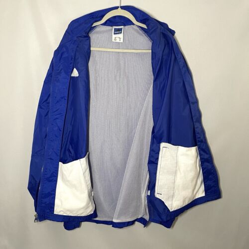 VTG Adidas Logo Jacket Mens Size L Blue Striped Retro Soccer Full Zip 90s Track - Picture 6 of 20