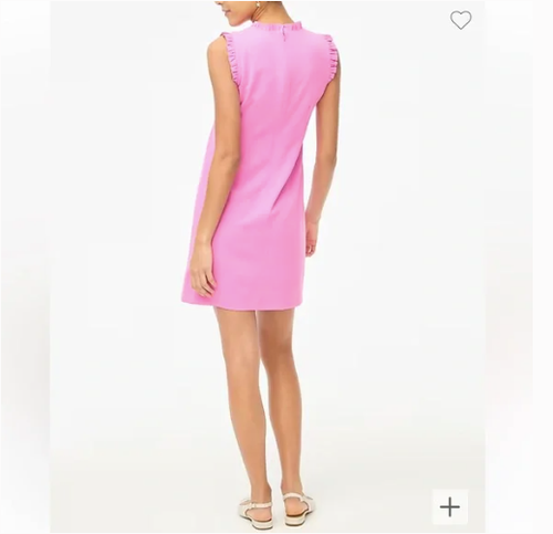 J.Crew Factory Ruffleneck Suiting Dress Pink BZ954 Womens 12 - Picture 8 of 18