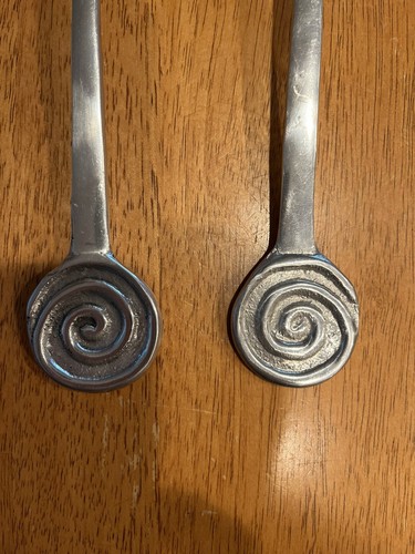 Vintage MCM Mariposa Aluminum Salad Utensils - Picture 2 of 4