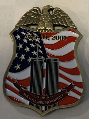 Rare DOJ FBI Badge Style 9-11 Rememberance  Challenge Coin