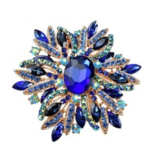 Flower Brooch Jewelry For Women Elegant Crystal Corsage Accessories Party Pins