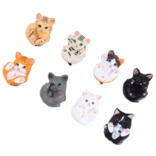 8Pcs Cats Micro Landscape Animal Miniature Garden Ornaments Cat Figurine Statue - Bild 13 von 13