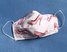 Womans Face Mask Pink Heels Fabric Nose Wire