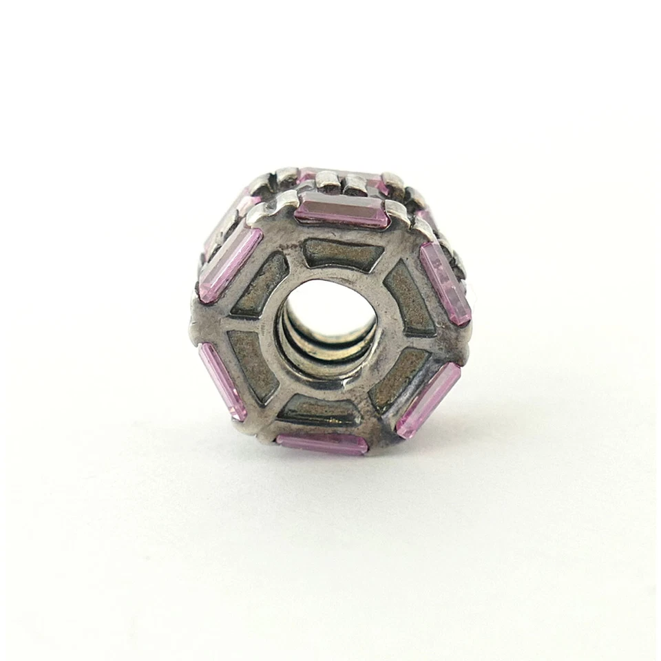 PIEDRAS APILADAS DE PLATA ESTERLINA 925 CHAMILIA GENUINAS - ROSA Y AZUL + ENCANTO CIRCONITA Foto 3 de 4