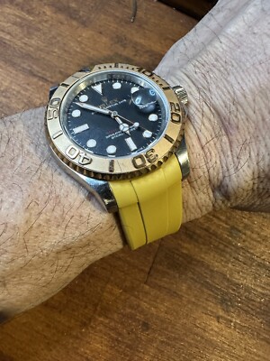 20mm TAN Vulcanized caoutchouc rubber Strap Rolex 126621