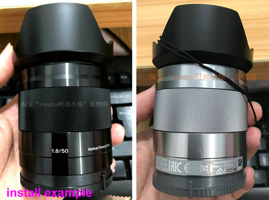 49mm Camera Lens Hood Shade for Sony E 50mm F1.8 OSS