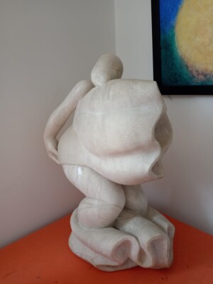 sculpture  '' blowing in the wind'' by kay hofmann, Hand carved Alabaster  14 × 10