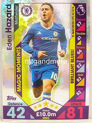 Match Attax 2016/17 Premier League -  MM5 Eden Hazard - Magic Moments