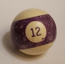 Vintage Bakelite Stripe 12 Ball Billiard Pool Replacement 2 1/4" Standard Size