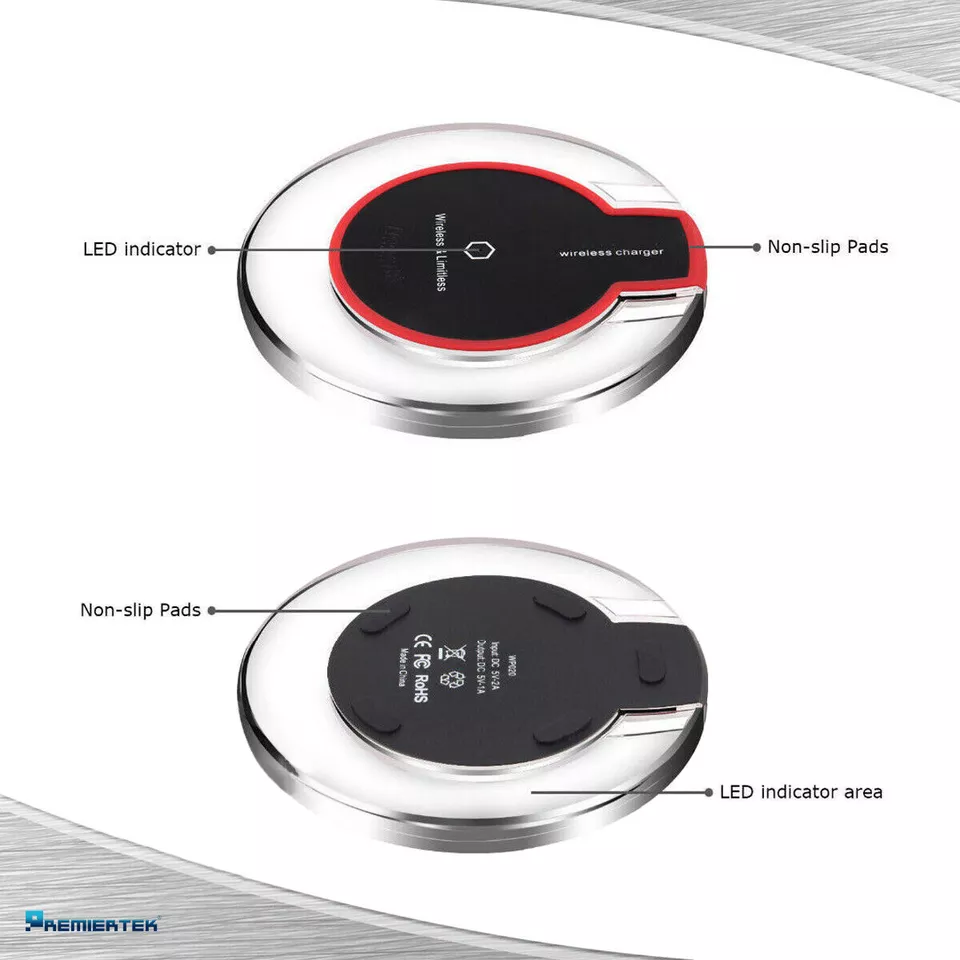 Qi Wireless Charger Charging Pad iPhone X 8 XS Max XR Samsung S8 S9 Black - Image 2 of 4