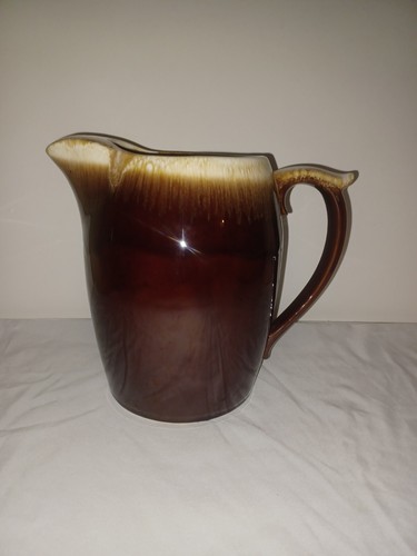 Vintage  Pottery Brown Drip Glazed 8.5" Tall Pitcher USA Original #7011