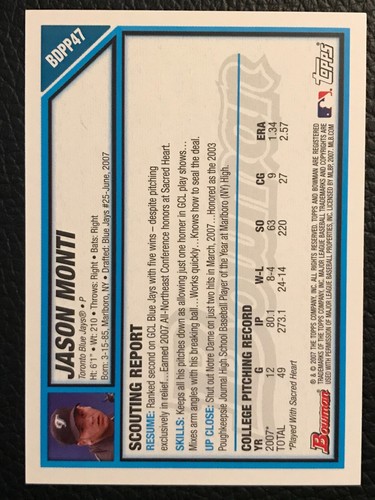 2007 Bowman Draft Picks & Prospect Prospect Baseball - Pick A Card -BDPP1 - 106 - Picture 132 of 218
