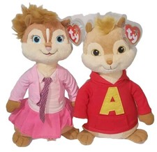 Ty Beanie Buddy Set ALVIN  BRITTANY Chipmunks 10" Medium NEW MWMTs Stuffed Toys
